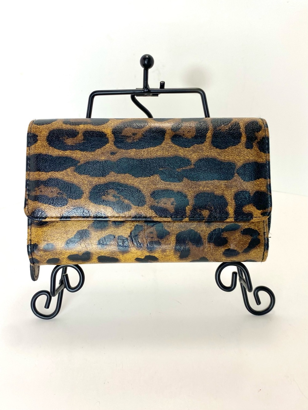 Leopard Print SafeKeeper RFID Women's Tri-Fold Clutch Wallet